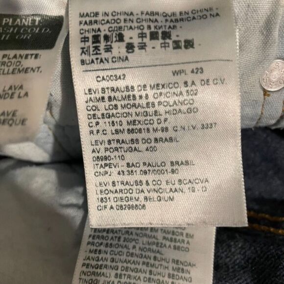 Dark Blue Denim Jean Shorts Cut Offs 29W Original Levi's Womens Fray high Waist - Picture 9 of 10